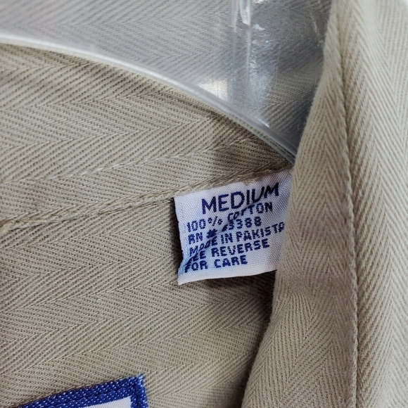 Vtg Logo 7 Packers Shirt Men M LS Button Down Khaki Beige Game Day Green Bay Y2K - Picture 9 of 16